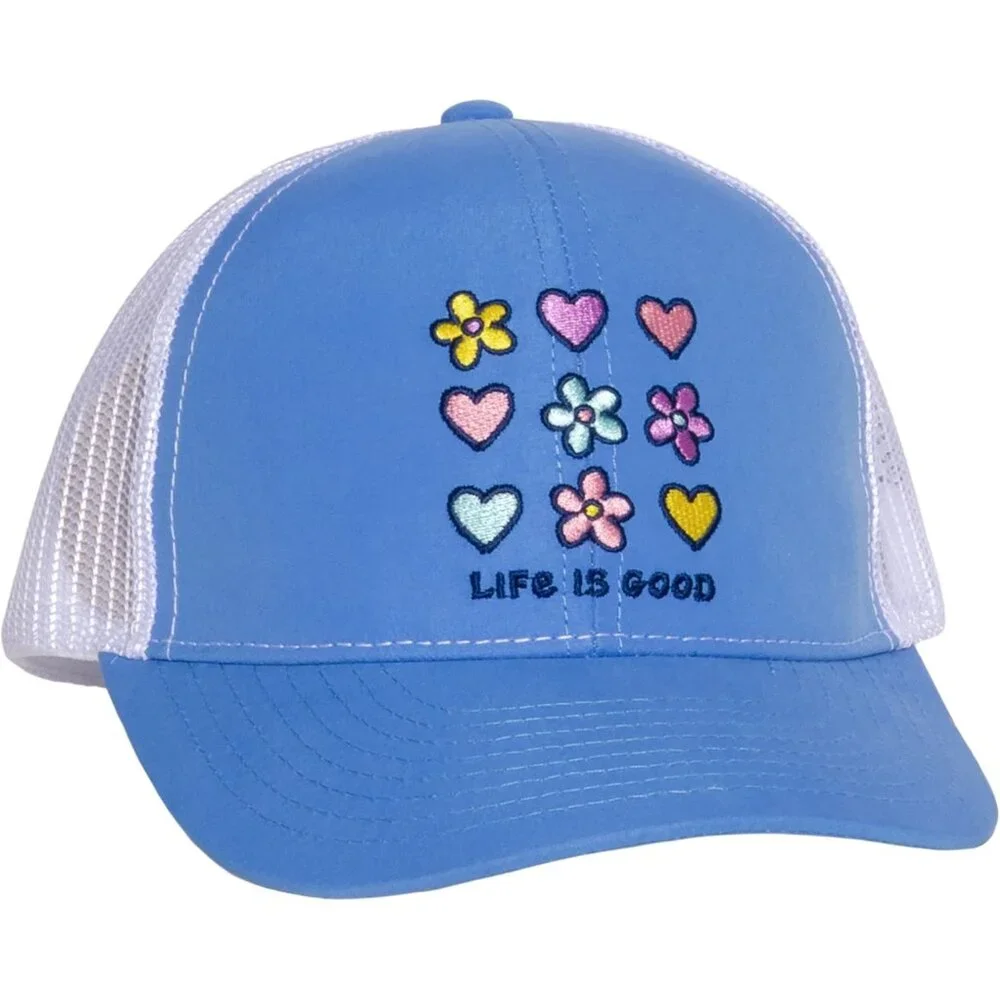 Kids Life is Good Core Embroidered Trucker Hat - UPF 50+